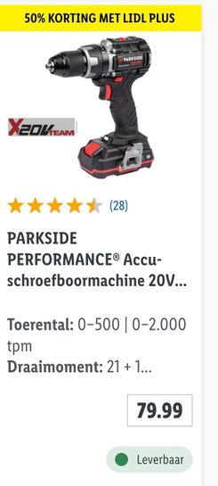 PARKSIDE PERFORMANCE® Accu-schroefboormachine 20V 150 …