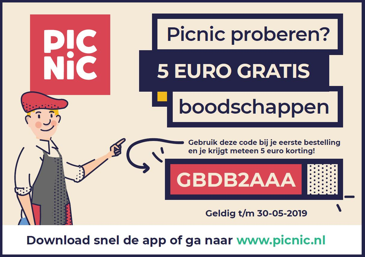 Ontvang gratis €5 tegoed voor Picnic Aanbiedingen