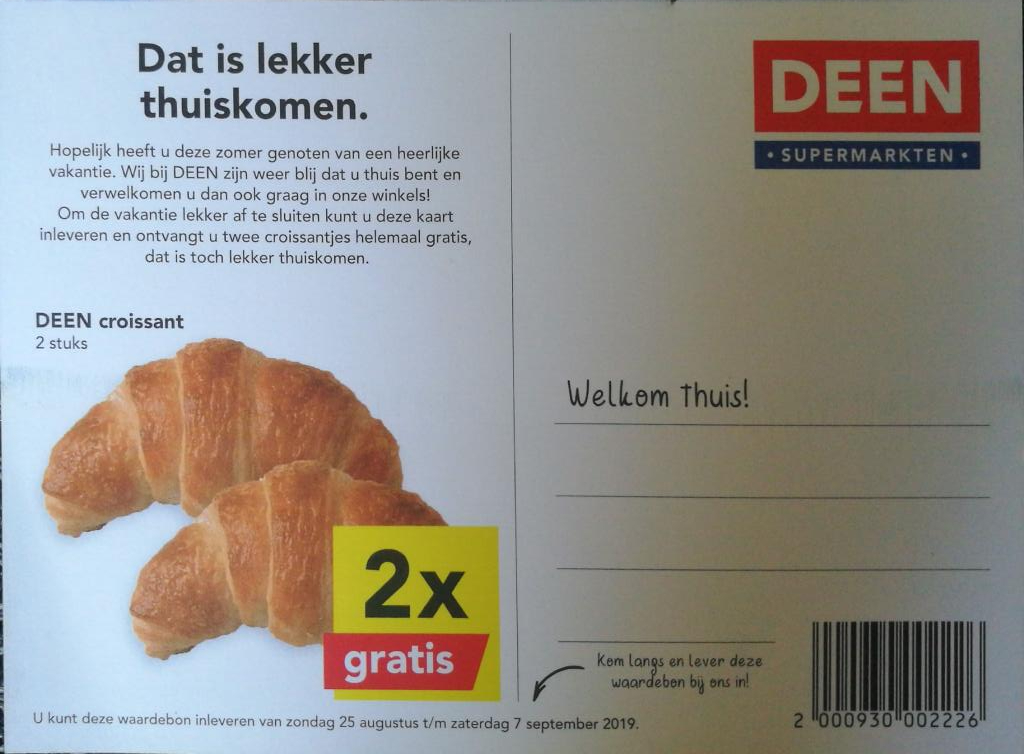 Twee gratis croissants door een kortingsbon Aanbiedingen