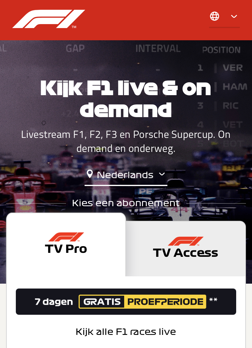 F1TV pro F1 gratis ( 7 dagen pas)