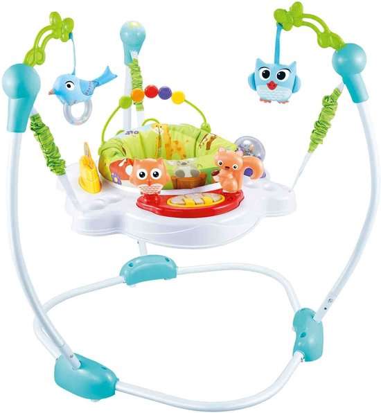 Eco Toys Woods Baby Activiteiten Jumper - Blauw - met speeltjes, lichtjes en muziek
