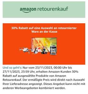 30% korting op warehousedeals @Amazon.de