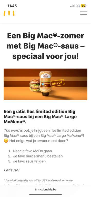 [Grens deal] een gratis fles Big Mac-saus!