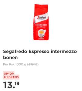 2 kilo Segafredo (Intermezzo) koffiebonen voor €13,19 @ Plus (€6,60/kg)