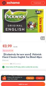 Pickwick thee voor 99 cent - ochama new users only