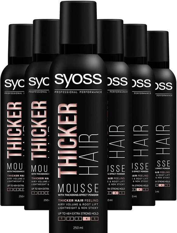 Syoss Thicker Hair Haarmousse 250ml , 6 stuks