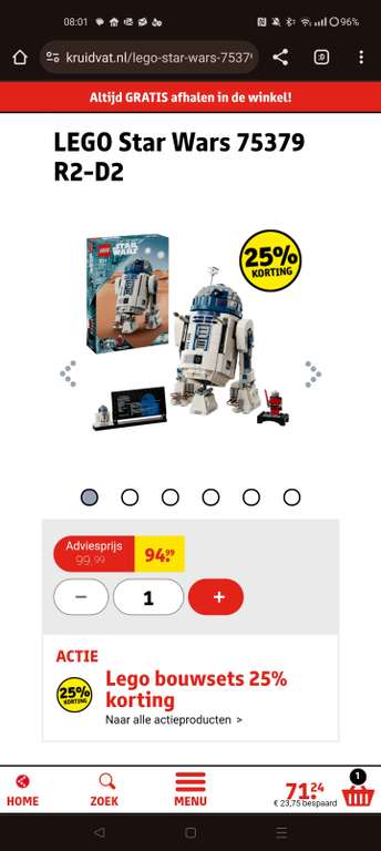 Lego Star Wars R2-D2 75379 Laagste prijs ooit