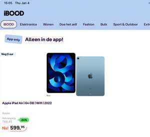 Apple iPad Air 2022 64GB via iBOOD app