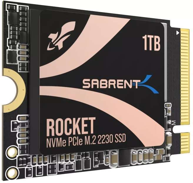 Sabrent Rocket 2230 NVMe 4.0 SSD M.2 2230 PCIe 4.0 High Performance 1TB for Steam Deck, Surface Pro [SB-2130-1TB]