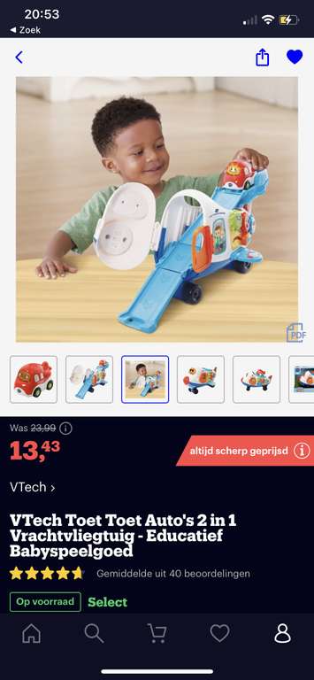 VTech Toet Toet Auto's 2 in 1 Vrachtvliegtuig - Educatief Babyspeelgoed