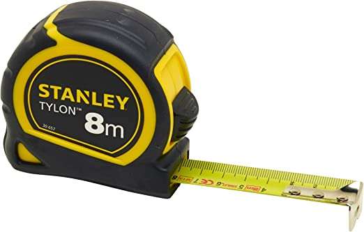 Stanley Tylon rolmaten: 3 meter €2,93 / 5 meter €4,51 / 8 meter €6,39 @ Amazon NL