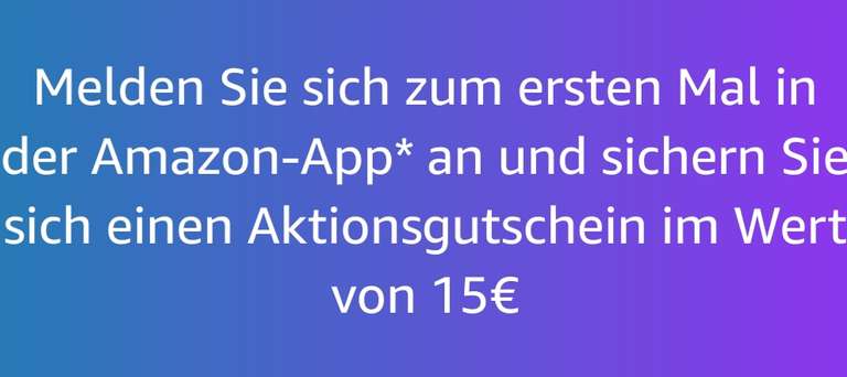 [Amazon DE] 15 euro korting bij eerste keer inloggen op de app (min. besteding €30)