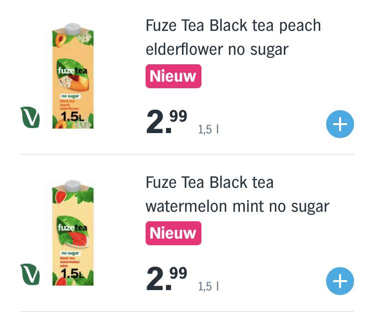 Fuze Tea Black tea no sugar (én persoonlijke bonus 5 halen = 3 betalen)