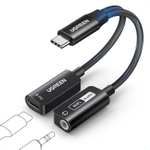 UGREEN USB C naar 3,5 mm Jack Aux-adapter met PD 60W voor €15,99 @ Amazon NL