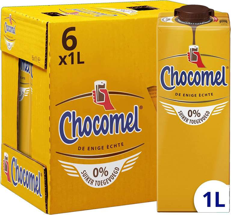Chocomel 0% suiker toegevoegd 6 x 1 L