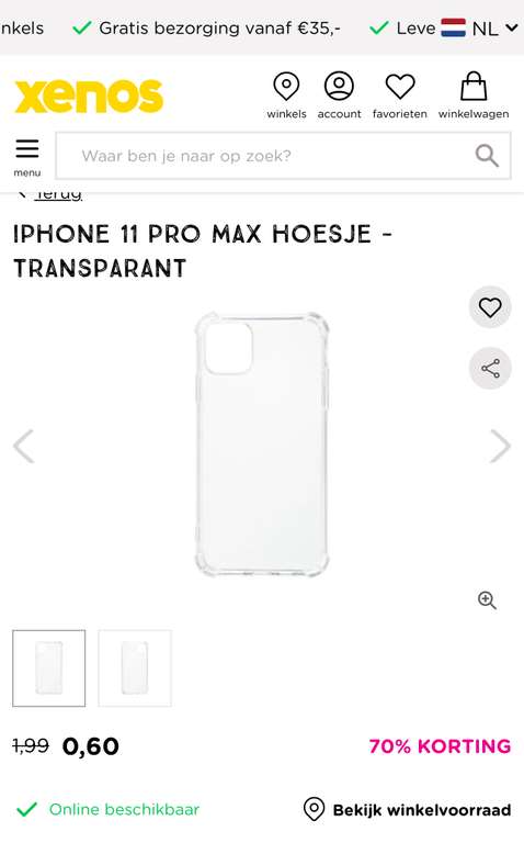 Iphone 11 pro max hoesje - transparant