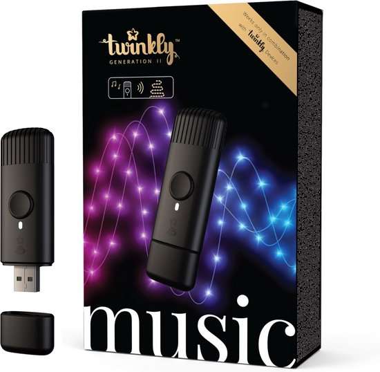 Twinkly Music – Bluetooth en Wi-Fi USB-geluidssensor voor Twinkly Smart LED-lampjes om te Synchroniseren met Muziek