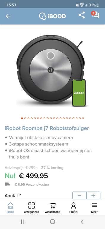 Irobot Roomba J7 Robotstofzuiger