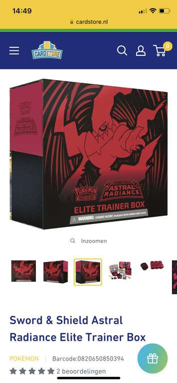 Cardstore.NL tot 30% korting - Sword & Shield Astral Radiance Elite Trainer Box