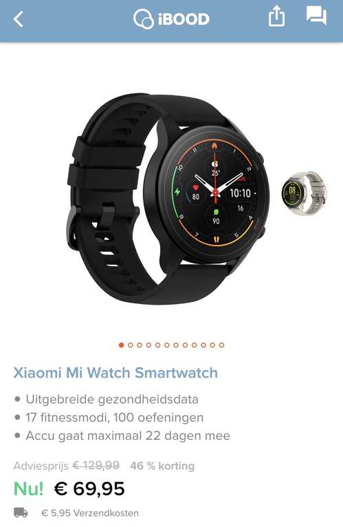 Xiaomi Mi Watch Smartwatch - Zwart