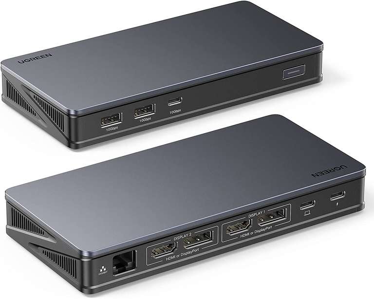 UGREEN USB C 9-in-1 Docking Station (2x HDMI, 2x DP 4K@60Hz, 100W PD) voor €159,99 @ Amazon.nl