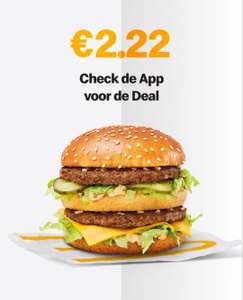 Big Mac voor 2,22 vanwege 22-02-2022 in de McDonald's app
