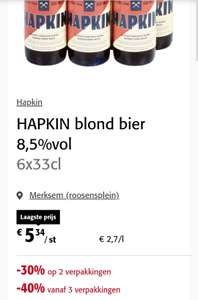 [Grensdeal BE] Hapkin en Grimbergen speciaalbier 40% [Lokaal]