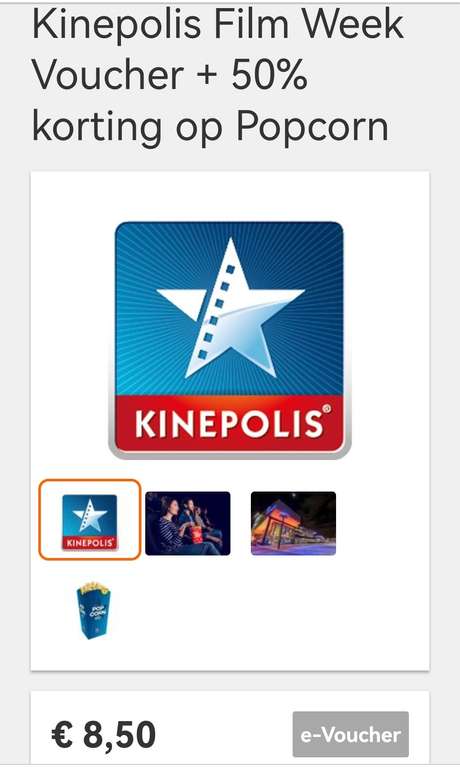 Kinepolis Film Week Voucher + 50% korting op Popcorn via ING €8,50 + 250 punten