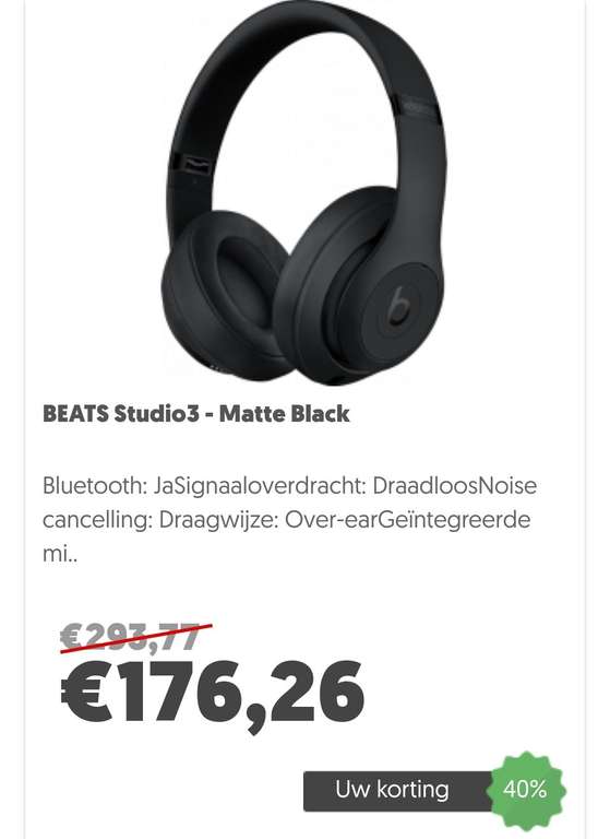 BEATS Studio3 - Matte Black [MediaMarkt Outlet]