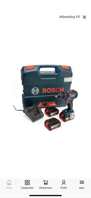 Bosch schroef machine / klopboor + 3x 3.0 accu