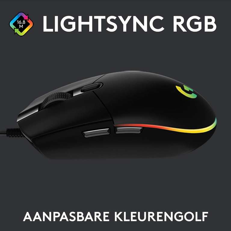 Logitech G203 Lightsync Gaming Muis met Aanpasbare RGB-verlichting