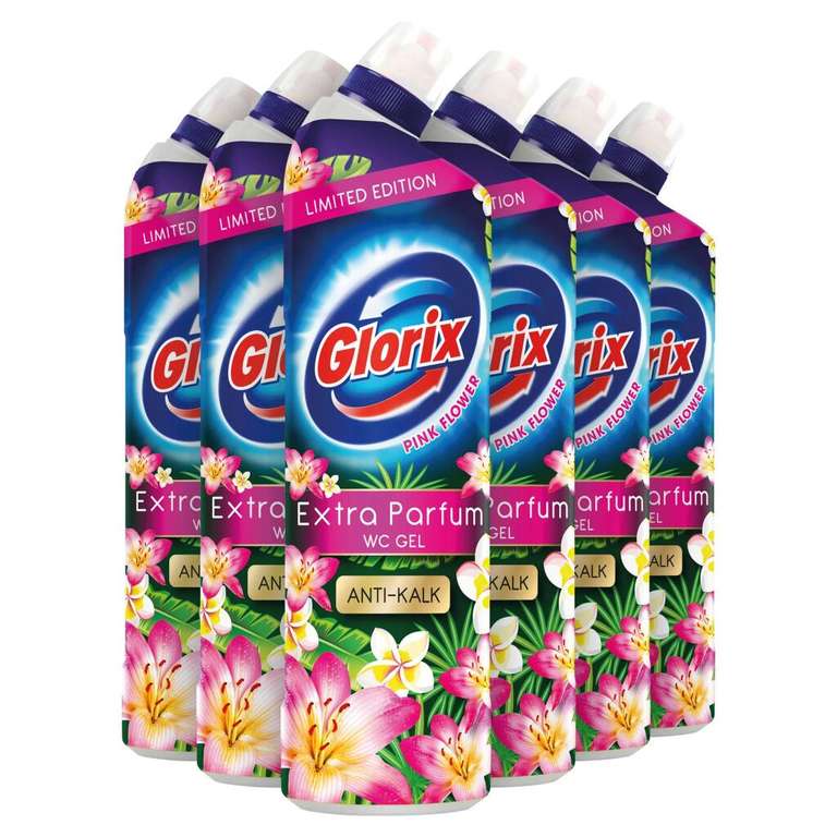 Glorix WC Powergel Toilet Cleaner Pink Flower 6 x 750 ml Value Pack