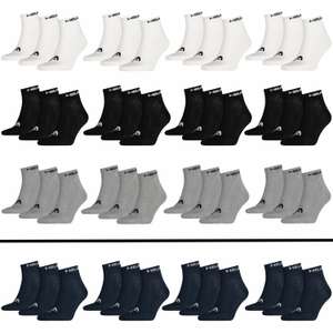 Head quarter uniseks sokken: 36 stuks - Mix & Match - 4 kleuren / 3 maatbogen