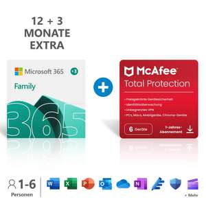 Microsoft 365 + McAfee voor 15 maanden eventueel ook mogelijk met Norton voor €53,99