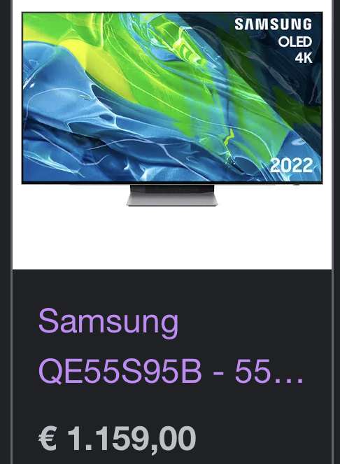 Samsung 55S95B Benelux Model