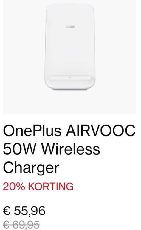 20% korting op 50W Wireless Charger van OnePlus