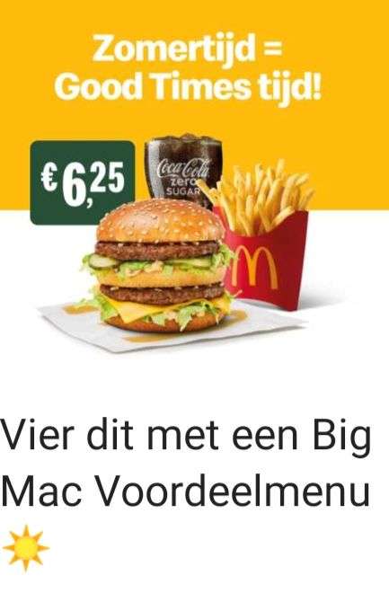 Big Mac medium menu (geldig voor iedereen)