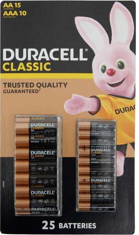 Duracell batterijen AA/AAA 25 stuks