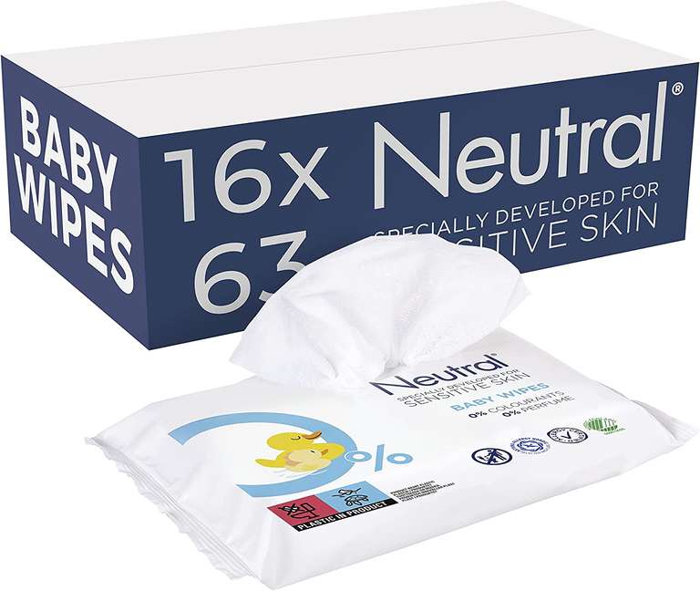 Neutral Baby Billendoekjes - 16 x 63 doekjes - 1008 stuks