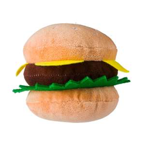 Hondenspeelgoed 10cm pluche hamburger pieper van €4,60 naar €2,50 @ HEMA