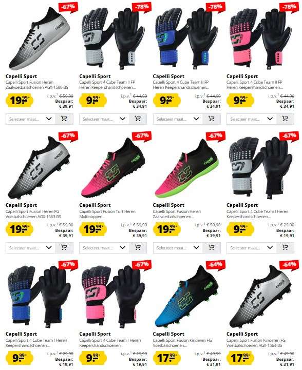 Capelli Sport voetbalschoenen (& meer) sale - zoals schoenen €19,99