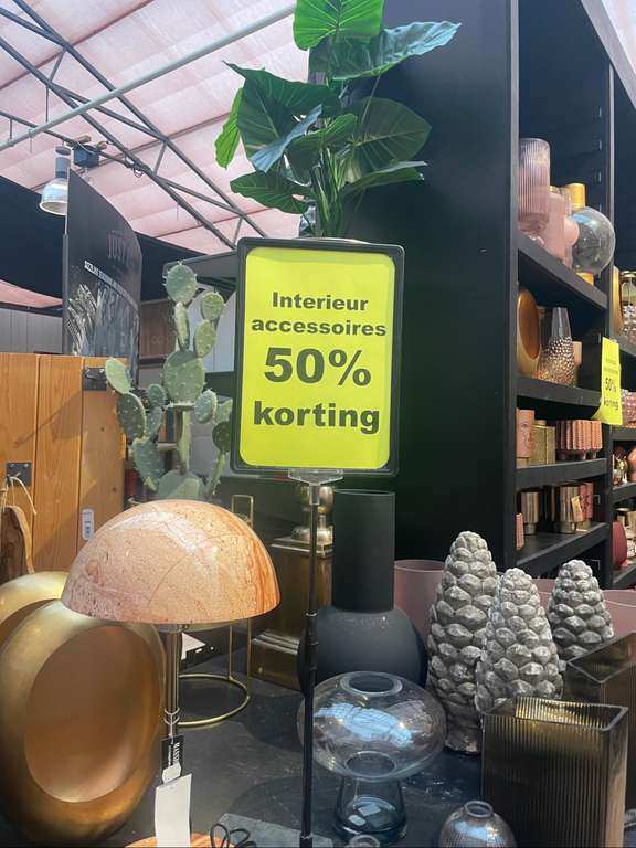 (Lokaal) alle Interieur accessoires 50% korting bij Tuinwereld Dordrecht