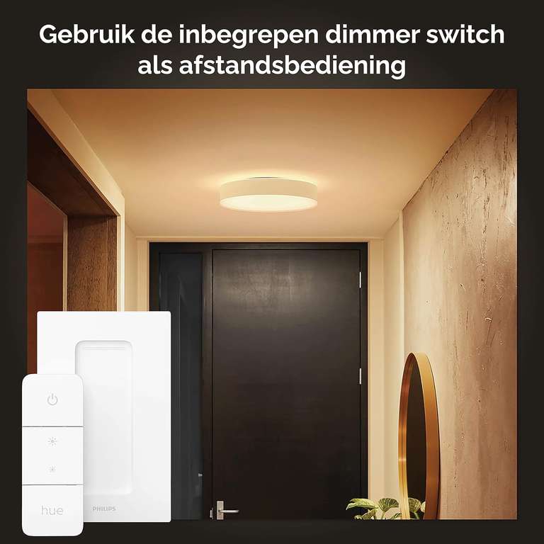 Philips Hue Enrave Plafondlamp - Wit & Zwart + gratis dimmer switch