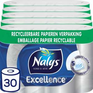 60 rollen Nalys Excellence Maxi-Vel Toiletpapier 5-laags | 1 + 1 gratis @ Plein