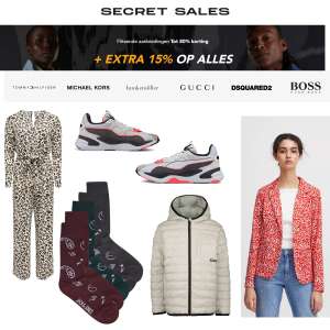Tot 80% korting + 15% extra @ Secret Sales