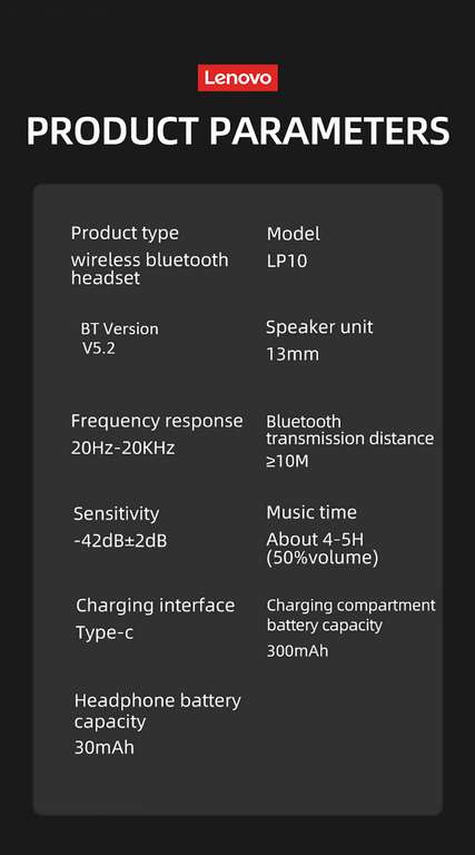 Lenovo Thinkplus LP10 TWS in-ear koptelefoon voor €15,99 @ GeekBuying