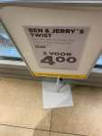 Ben & Jerry’s 2 voor €4 LOKAAL (€2 per stuk)