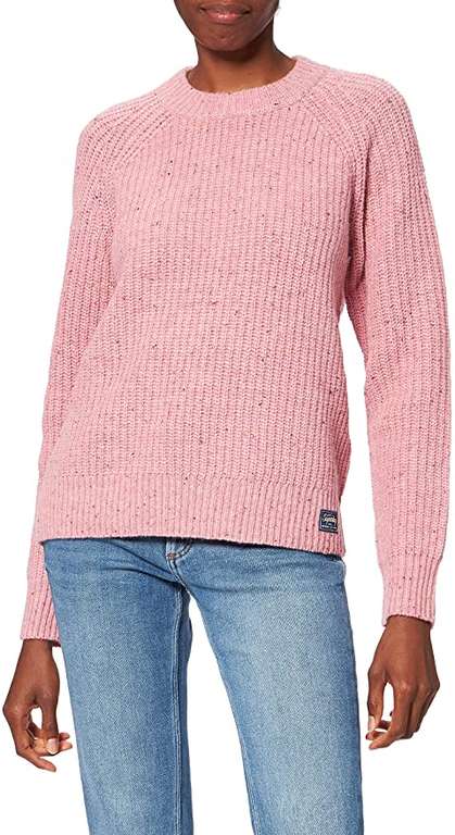 Superdry Geribde tweed dames trui roze voor €13,99 @ Amazon.nl