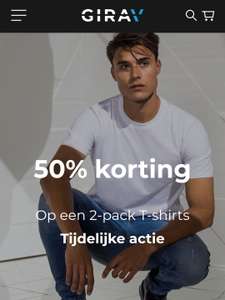 GIRAV t-shirts 50% met nieuwe klanten korting