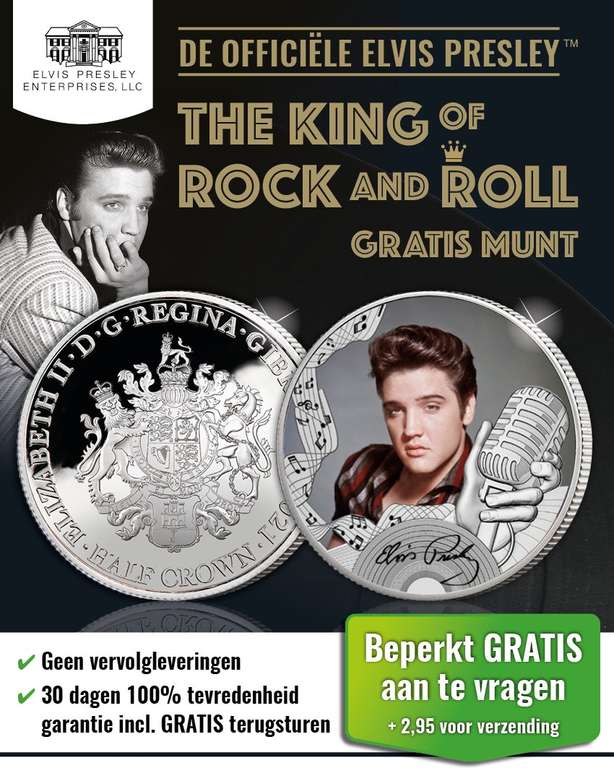 Gratis Elvis Presley "The King of Rock 'n' Roll" munt